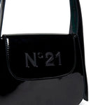 N°21 Kids Borsa a Spalla Nera con Placca Logo per Bambine