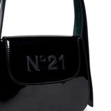 N°21 Kids Borsa a Spalla Nera con Placca Logo per Bambine