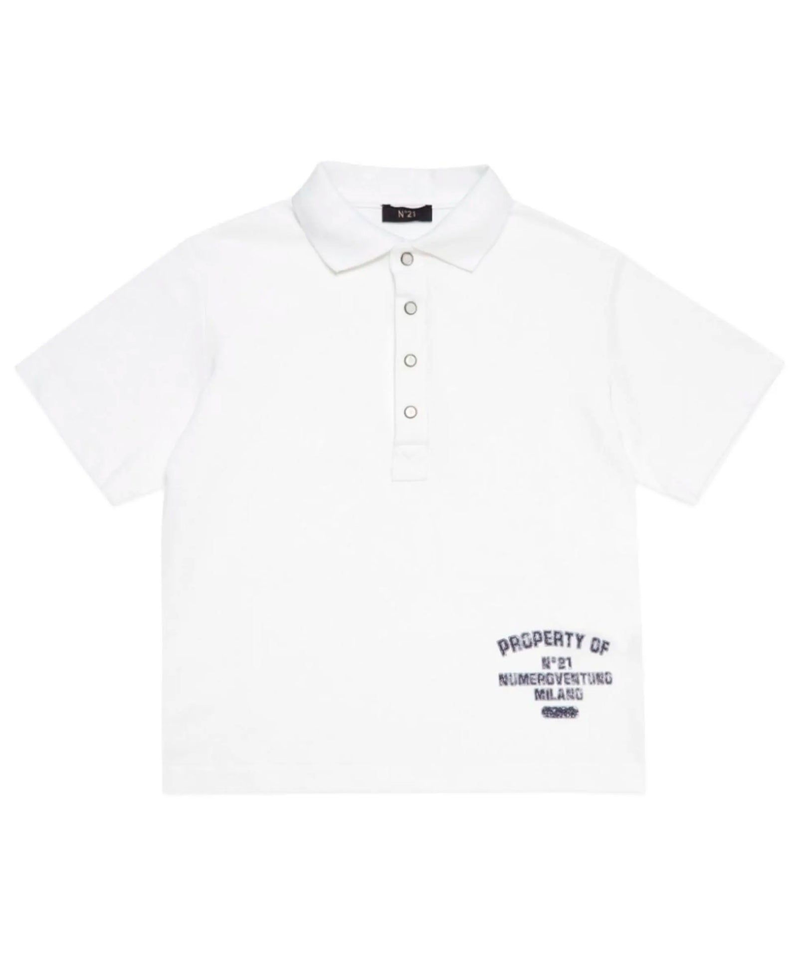 N°21 Kids Polo Bianca con Stampa