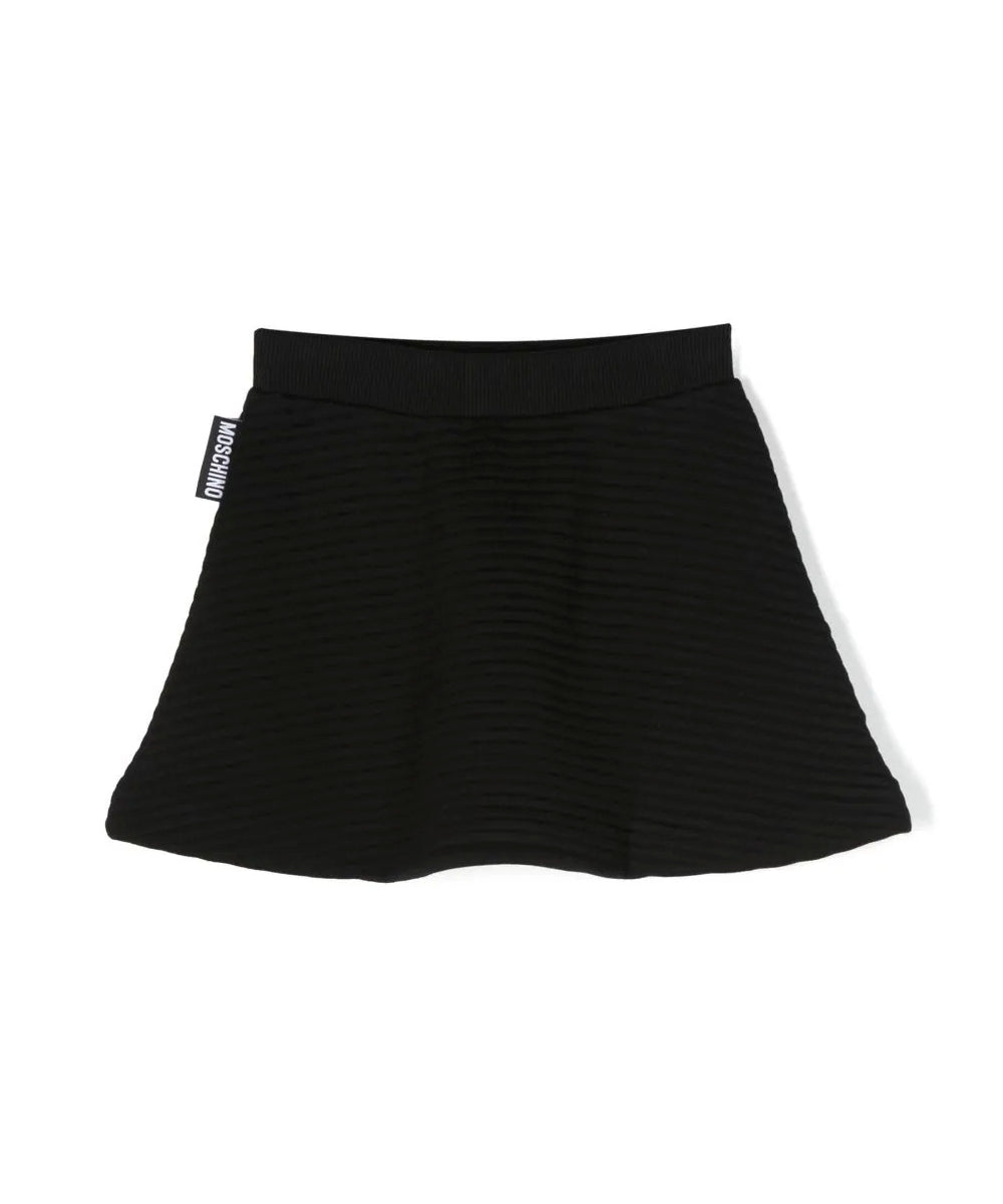 Gonna Nera a Costine Moschino Kids: Stile Sofisticato per le Giovani Fashion Icon