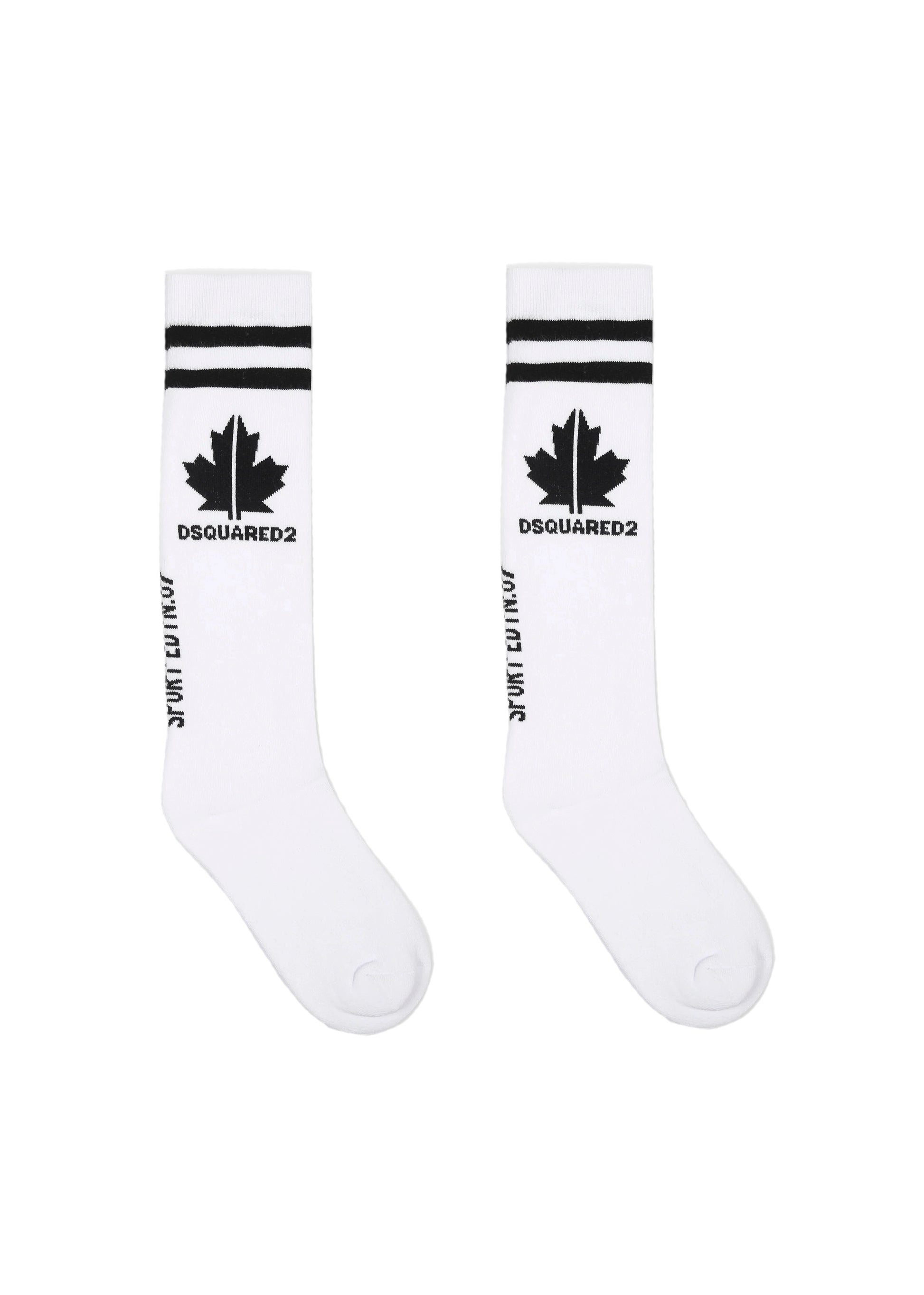 Dsquared2 Kids Maple Leaf Print Socks White