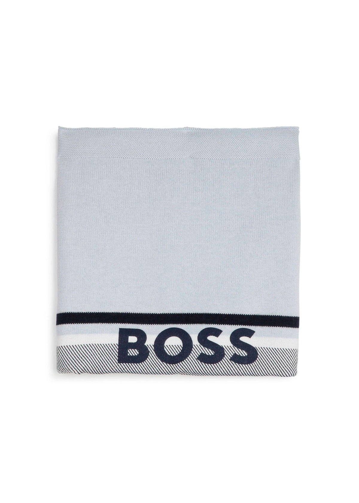 Boss Kids Coperta Celeste in maglia di Cotone con Logo