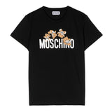 Moschino Kids T-Shirt Nera con Stampa Teddy Bear