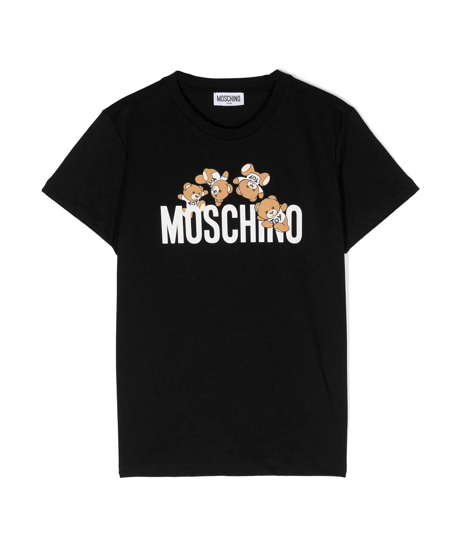 Moschino Kids T-Shirt Nera con Stampa Teddy Bear