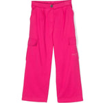 Pantalone Cargo Pinko Kids Rosa Fucsia: Stile Moderno con Bottoni Goffrati e Dettagli Funzionali
