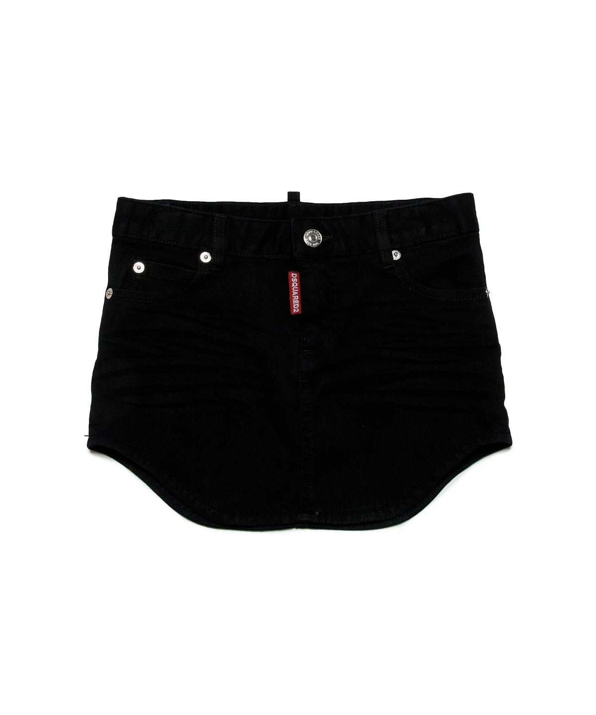 Dsquared2 Kids Gonna di Jeans Nera a Taglio Obliquo per Bambine