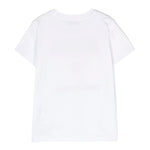 Moschino Kids T-Shirt Bianca con Ricamo Cuore per Bambine