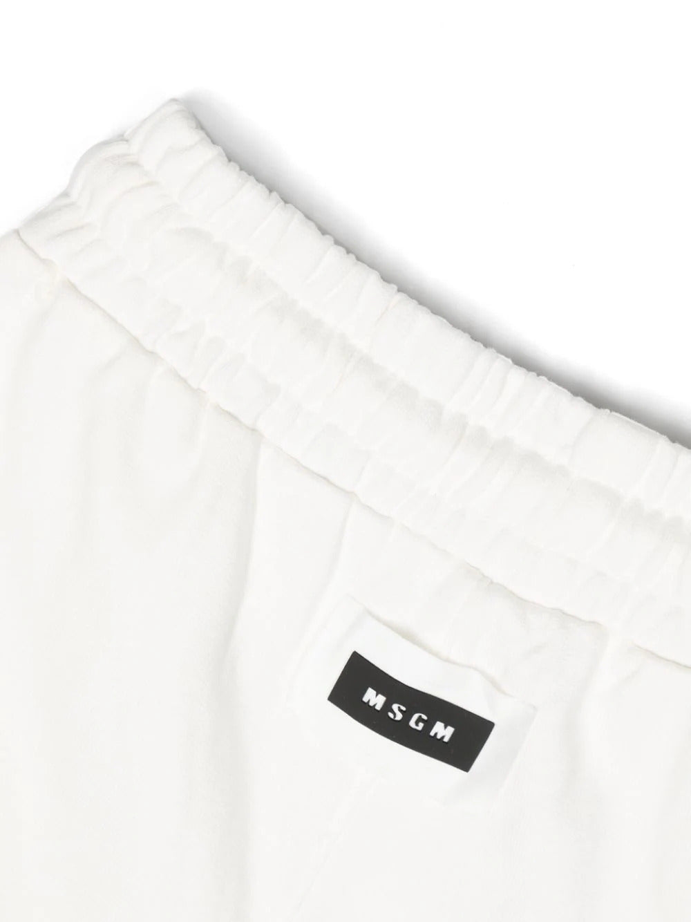 Eleganza sportiva per i più piccoli: Pantaloni Sportivi a Gamba Larga MSGM Kids - Bianco Crema con Logo Applicato