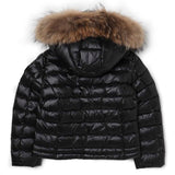 Blauer Kids Piumino Imbottito con Pelliccia Nero