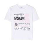 Msgm Kids T-Shirt Bianca con stampa Scritte per Bambine