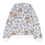 Felpa con Cappuccio Moschino Kids Bianca con Stampa Leo Teddy"