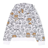 Felpa con Cappuccio Moschino Kids Bianca con Stampa Leo Teddy"