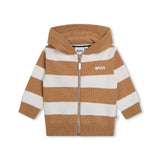 Boss Kids Felpa in Maglia con Zip e Cappuccio per Neonati