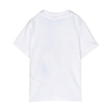 Boss Kids T-Shirt Bianca con Stampa Logo per Neonati