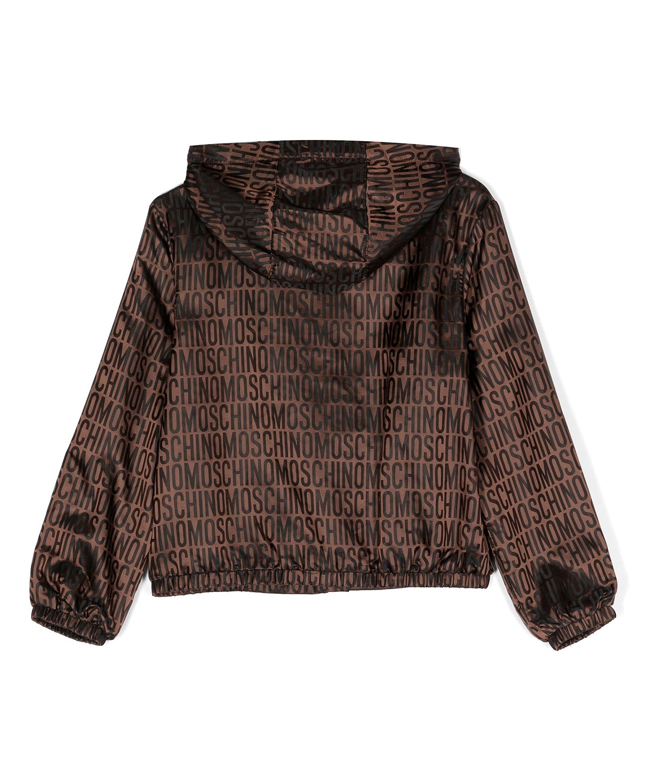 Moschino Kids Giubbino Antivento Marrone Monogram All-over