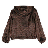Moschino Kids Giubbino Antivento Marrone Monogram All-over