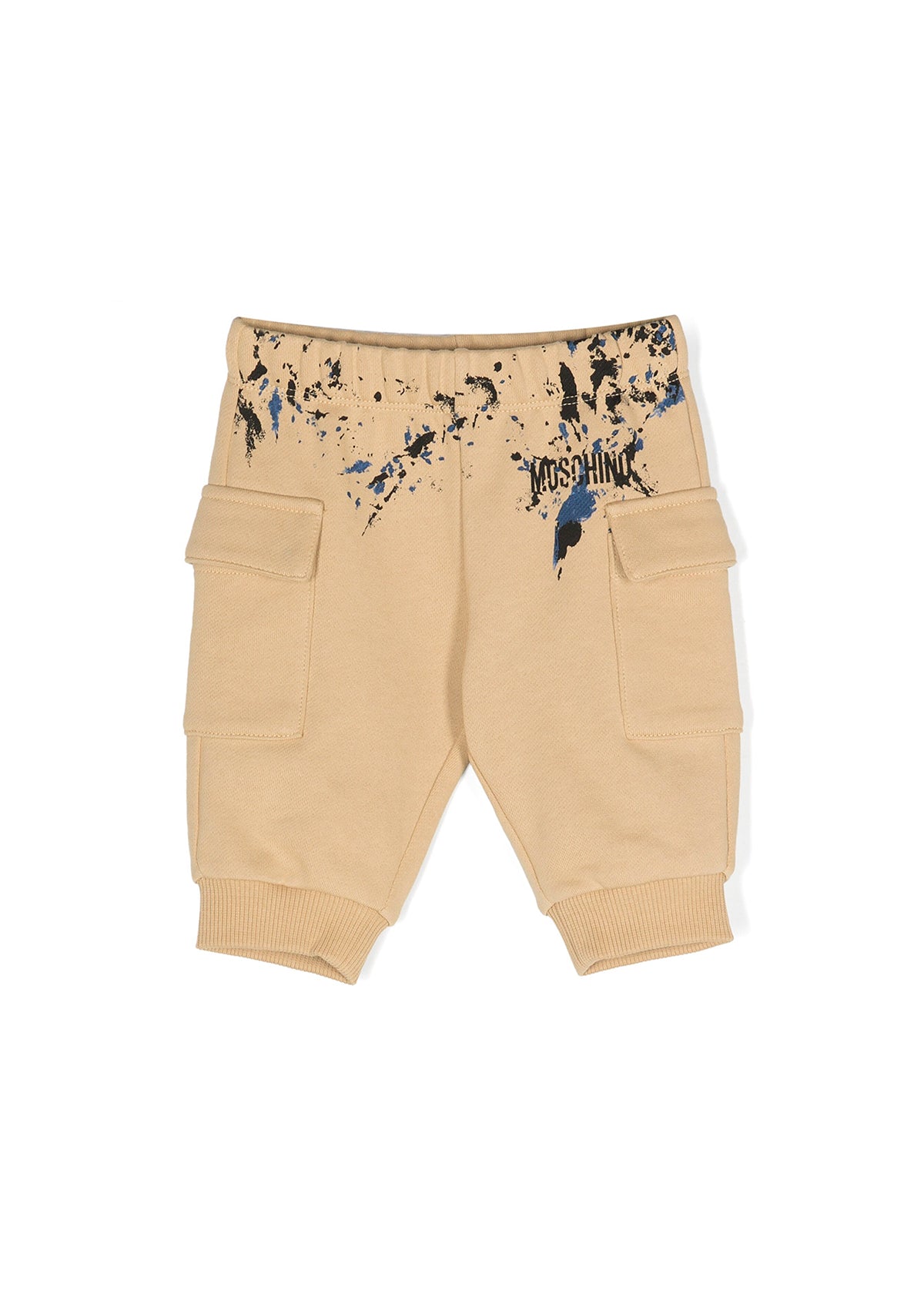 Moschino Kids Pantalone Joggers Beige per Neonati