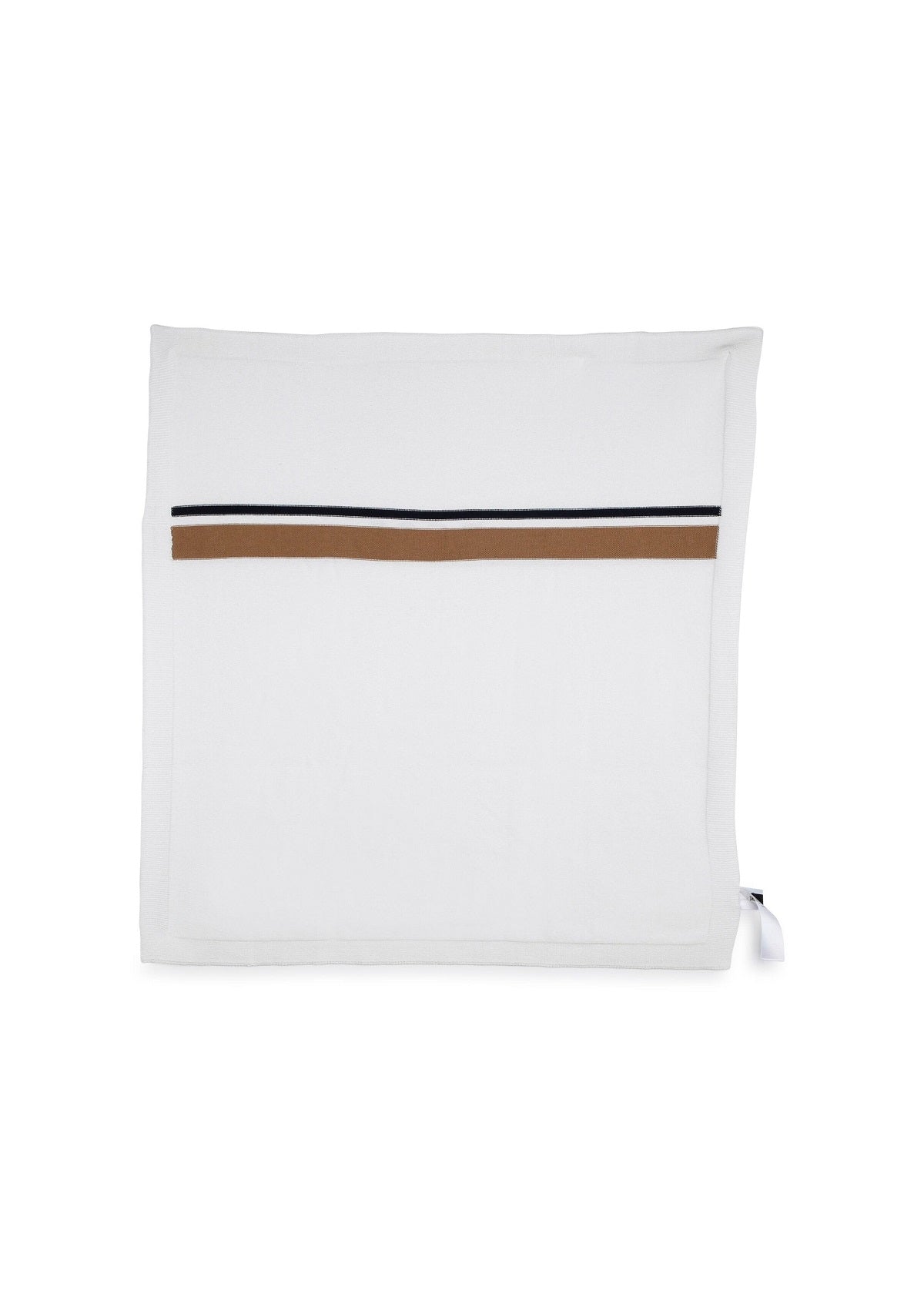 Boss Kids Coperta Bianco/Beige in maglia di Cotone con Logo