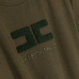 Elisabetta Franchi My Little Girl Embroidery T-shirt in Military Green