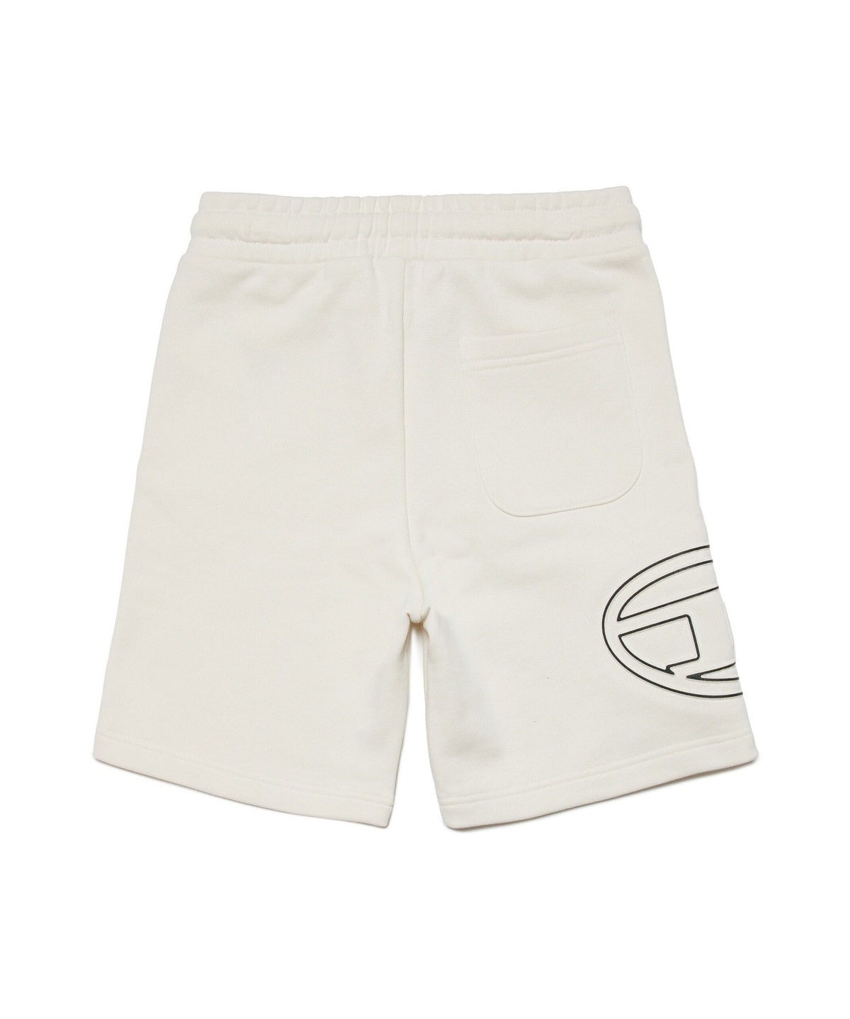 Diesel Kids Short in Felpa Panna con Logo Oval D