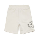 Diesel Kids Short in Felpa Panna con Logo Oval D
