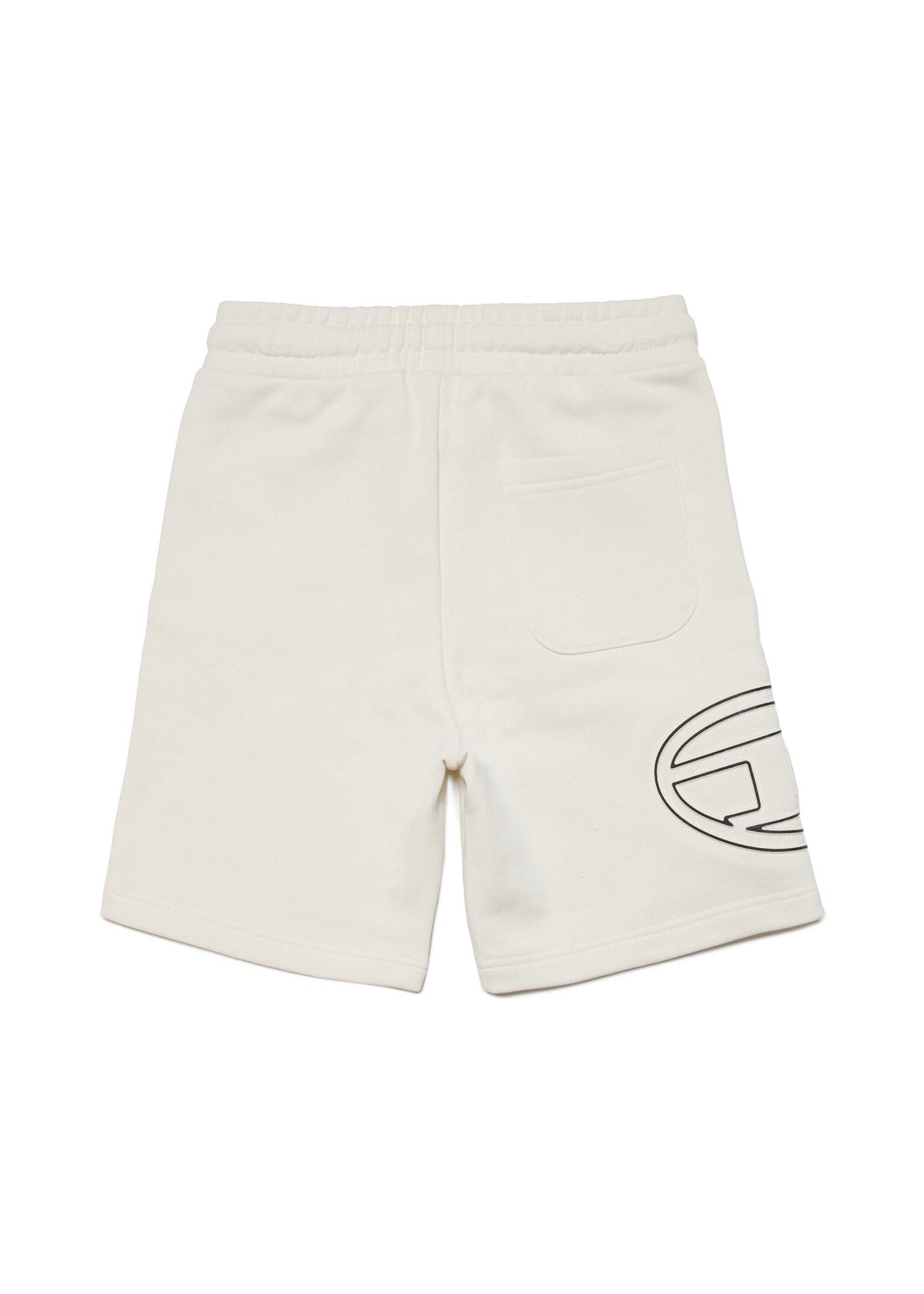 Diesel Kids Short in Felpa Panna con Logo Oval D