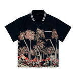 N°21 Kids Camicia Bowling in Popeline con Stampa Palme