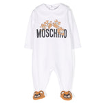Moschino Kids Tutina Bianca con Motivo Teddy Bear