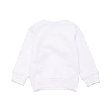 Dsquared2 Kids Felpa Girocollo Bianca con Logo Multicolor Wave per Neonati
