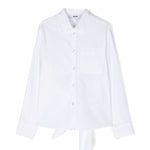 Msgm Kids Camicia Bianca con Fiocco