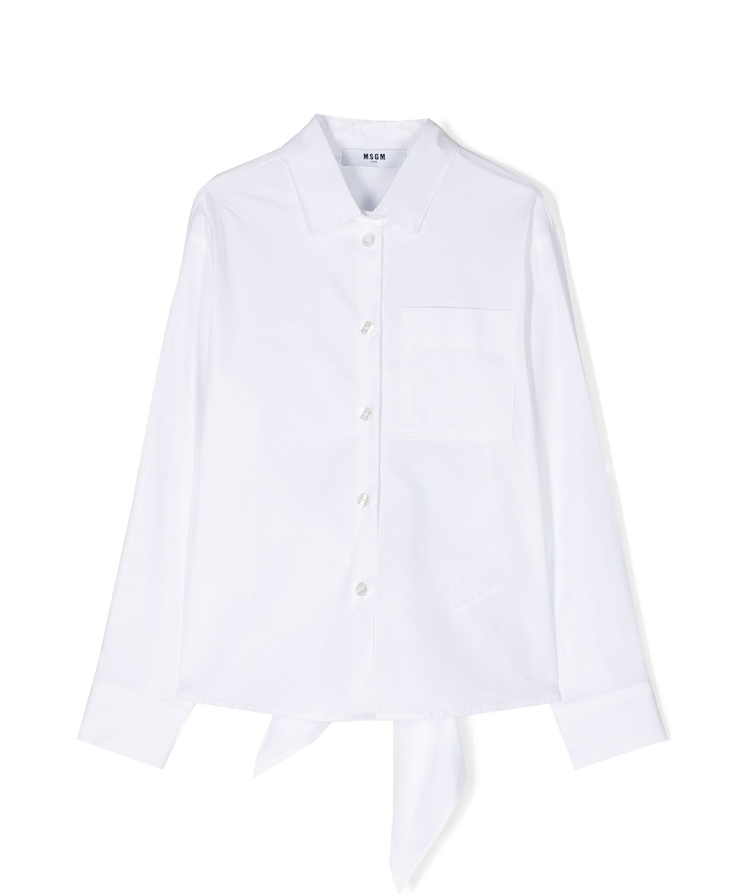 Msgm Kids Camicia Bianca con Fiocco