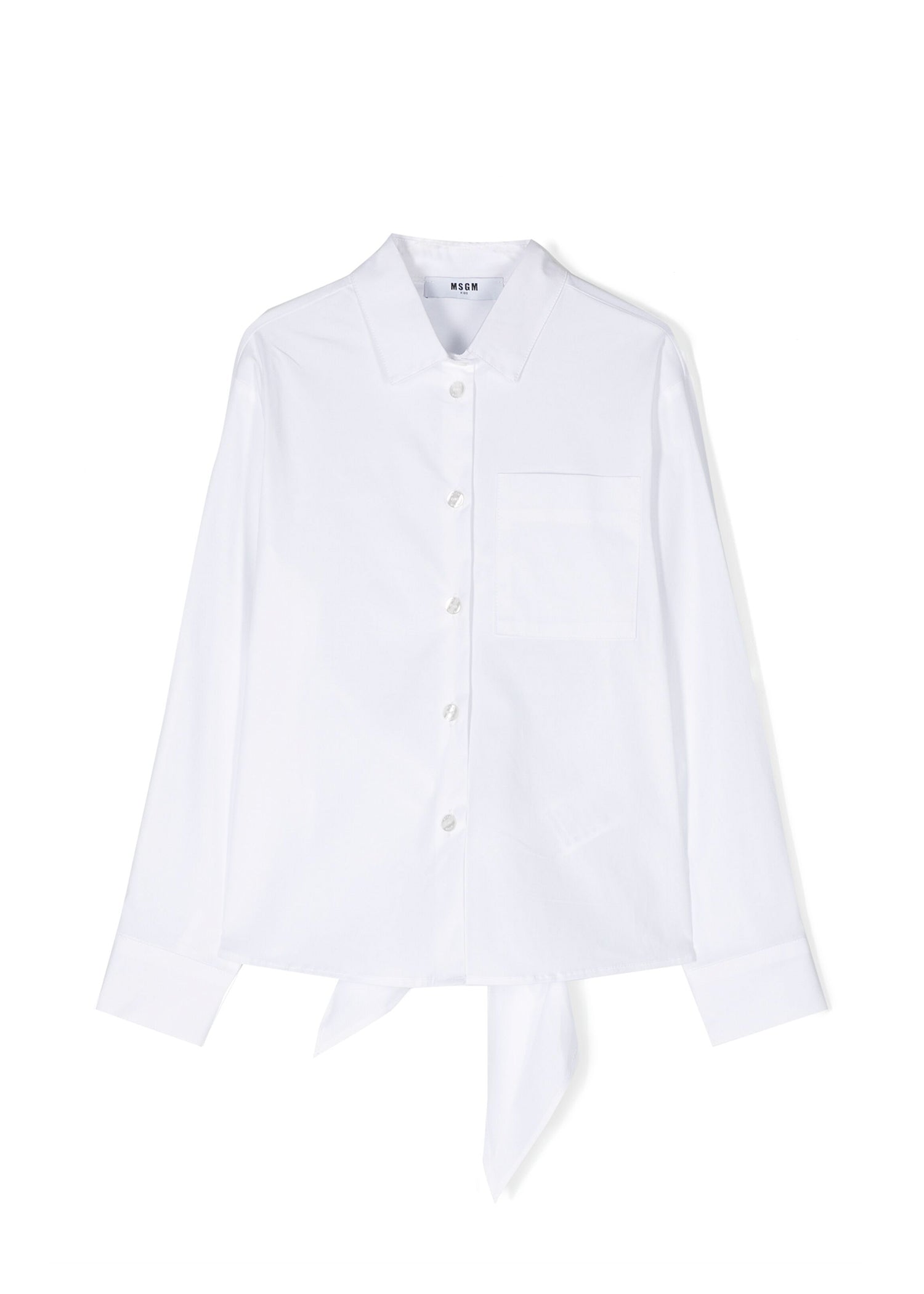 Msgm Kids Camicia Bianca con Fiocco