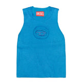 Diesel Kids Canotta in Cotone Metallizzato con placca Oval D