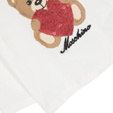 T-shirt Bianca Teddy Bear Cuore Moschino Kids: Dolcezza e Stile per le Piccole Fashion Icon