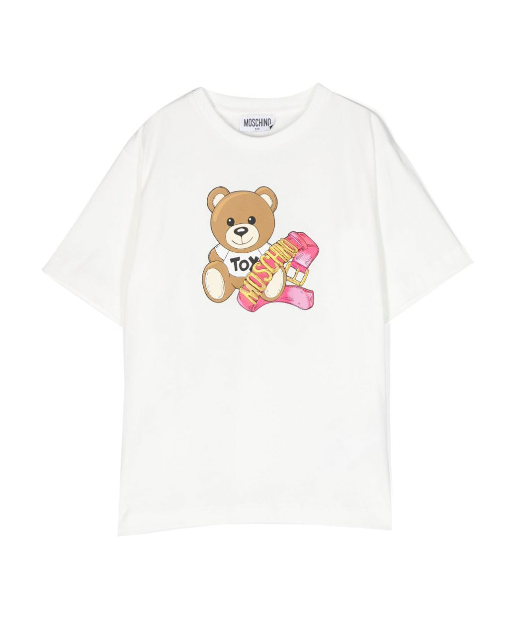 T-shirt Teddy Bear Moschino Kids: Dolcezza in Bianco per le Piccole Fashion Icon