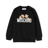 Moschino Kids Felpa Girocollo Nera con Stampa Teddy Bear