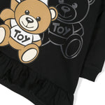 Vestito in Felpa Nero Teddy Bear Moschino Kids: Eleganza e Comfort per le Giovani Fashion Icon
