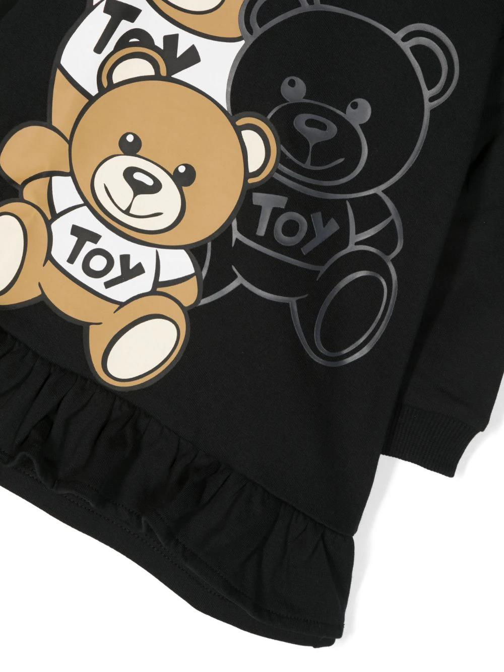 Vestito in Felpa Nero Teddy Bear Moschino Kids: Eleganza e Comfort per le Giovani Fashion Icon