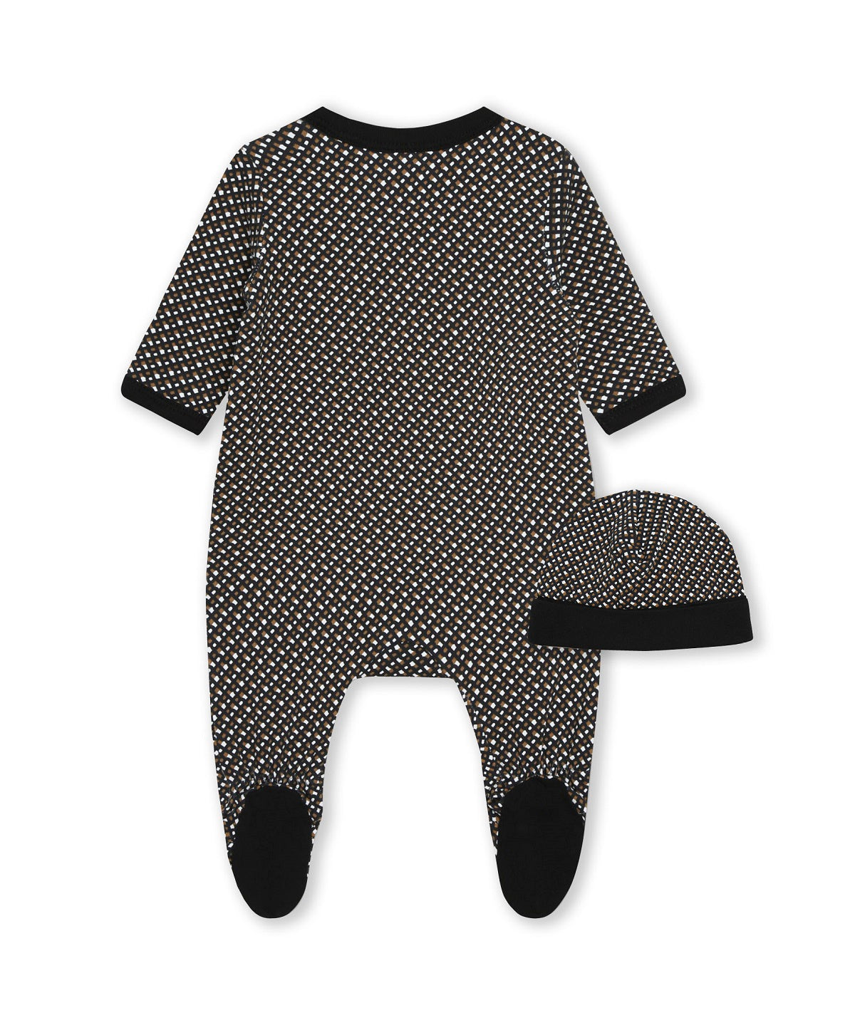 Tutina con Cappellino Monogram All Over BOSS Kids - Grafica Iconica in Nero e Bianco