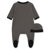 Tutina con Cappellino Monogram All Over BOSS Kids - Grafica Iconica in Nero e Bianco