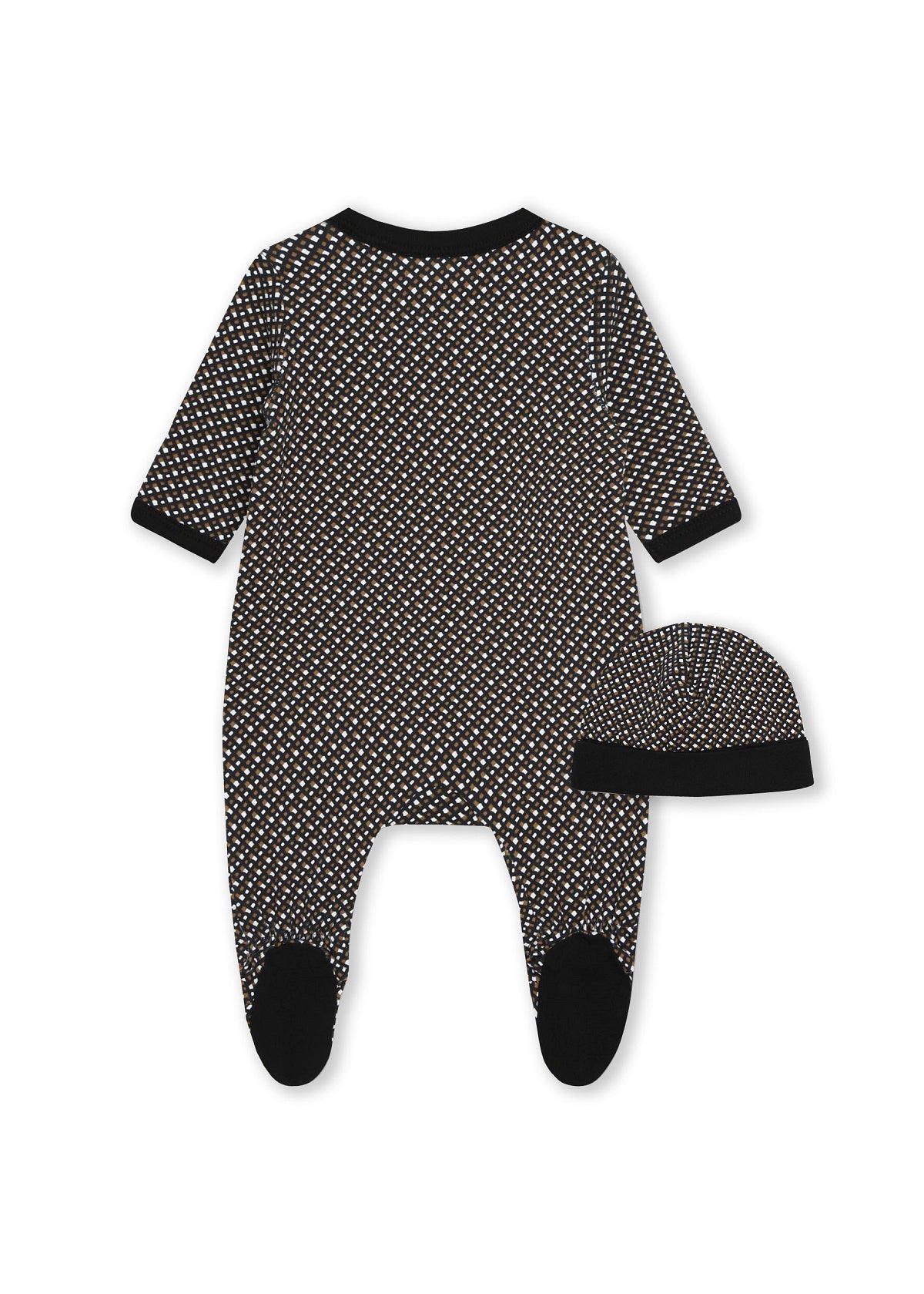 Tutina con Cappellino Monogram All Over BOSS Kids - Grafica Iconica in Nero e Bianco