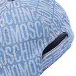 Moschino Kids Cappello con visiera in Jeans Log All-over