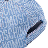 Moschino Kids Cappello con visiera in Jeans Log All-over