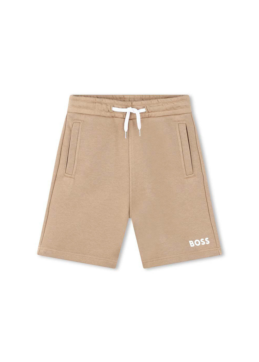 Boss Kids Short Beige con Stampa Logo per Bambini