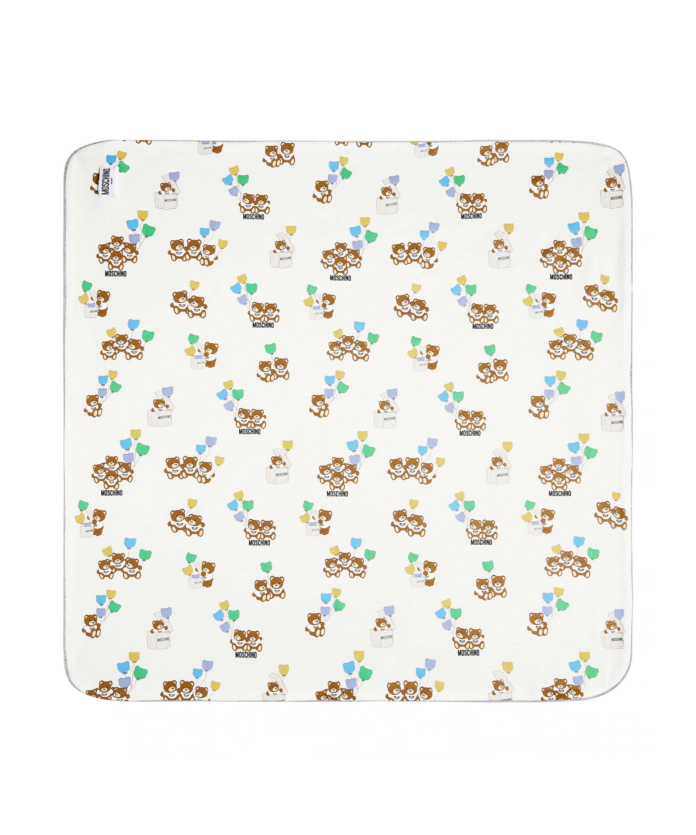 Coperta Grigia MOSCHINO con Stampato Teddy Bear: Comfort e Stile per il Tuo Piccolo