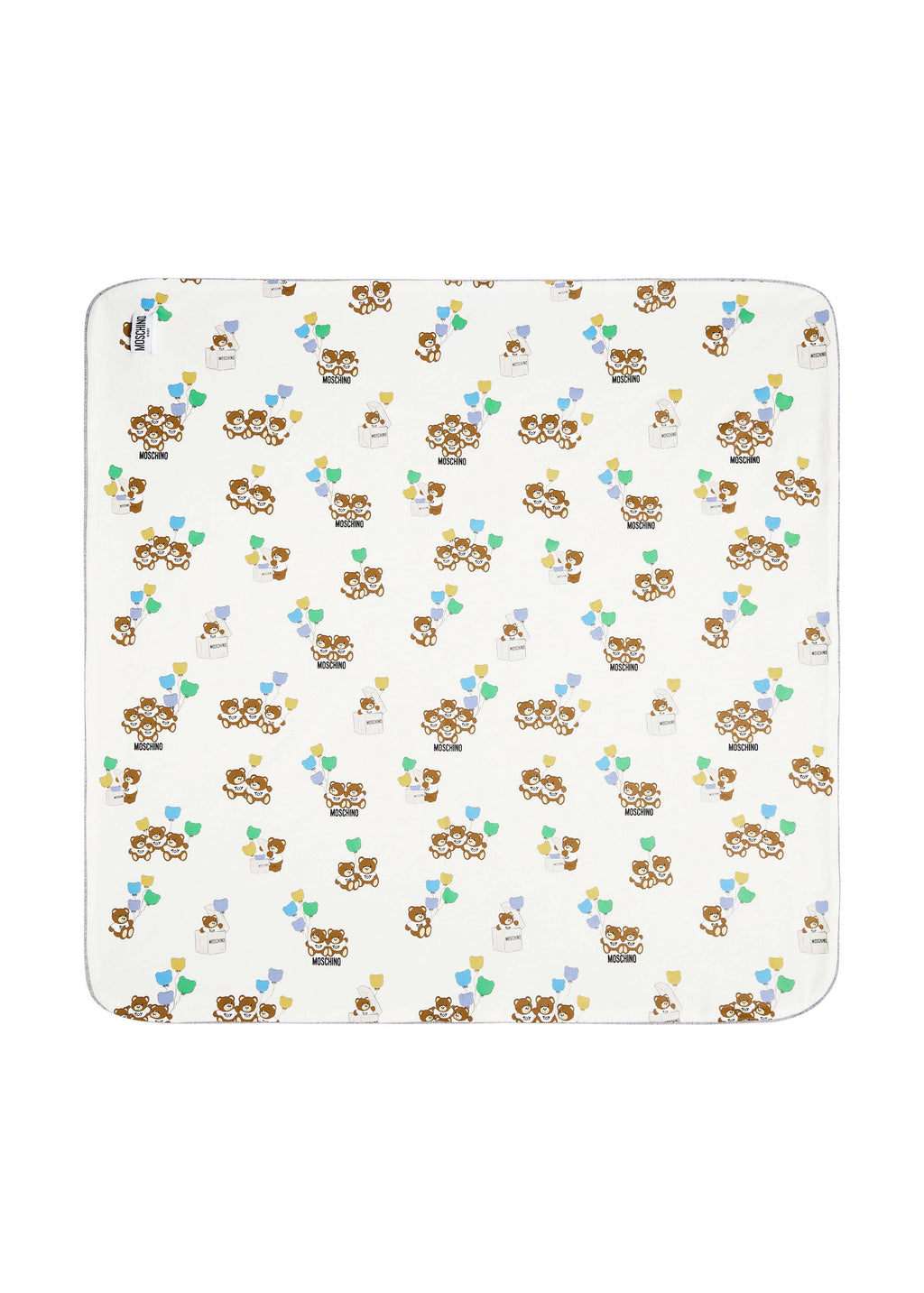 Coperta Grigia MOSCHINO con Stampato Teddy Bear: Comfort e Stile per il Tuo Piccolo