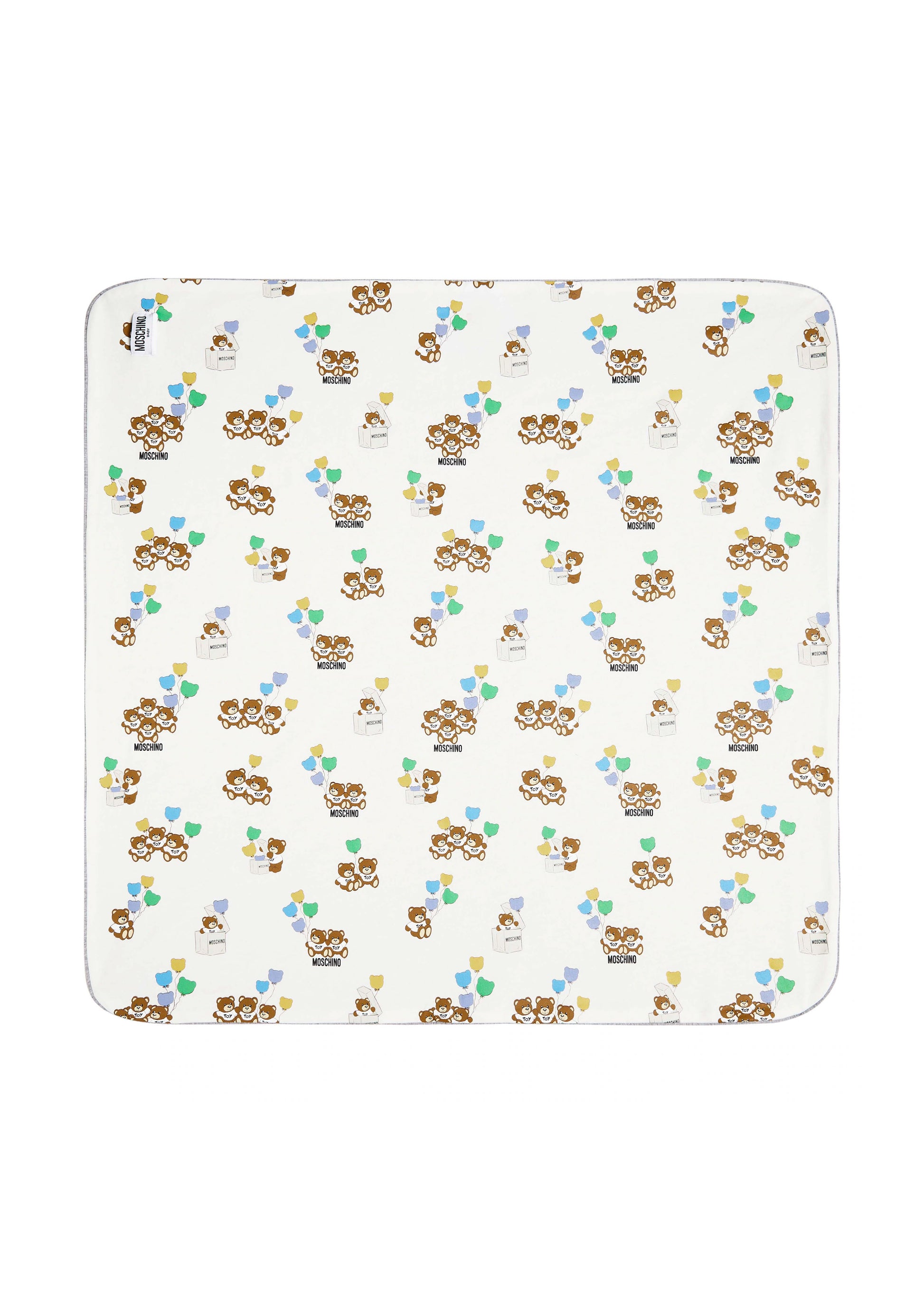 Coperta Grigia MOSCHINO con Stampato Teddy Bear: Comfort e Stile per il Tuo Piccolo
