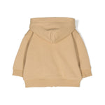 Moschino Kids Felpa Zip e Cappuccio Beige per Neonati