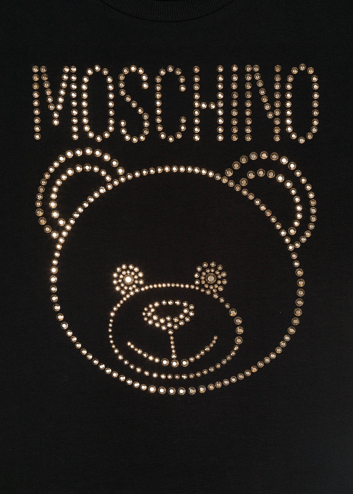 Moschino Kids T-Shirt Nera con Decorazione Teddy Bear per Bambine