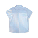 Boss Kids Camicia Celeste a Righe per Neonati